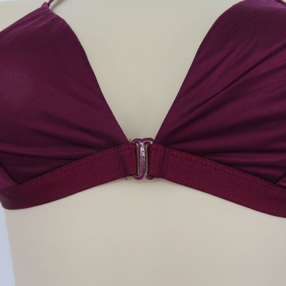 Victorias Secret Medium Bralette Purple Mesh Sides Wireless Unlined Front Close - Picture 4 of 13